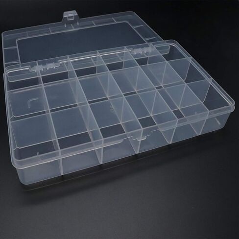 Xiaoyztan 8-Grid Snack Box Container with Removable Dividers Plastic Organizer Box for Candies Snacks Electronics Jewelry Small Parts (7.3in x 4.9in) in Kuwait