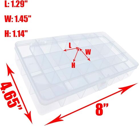 Xiaoyztan 8-Grid Snack Box Container with Removable Dividers Plastic Organizer Box for Candies Snacks Electronics Jewelry Small Parts (7.3in x 4.9in) in Kuwait