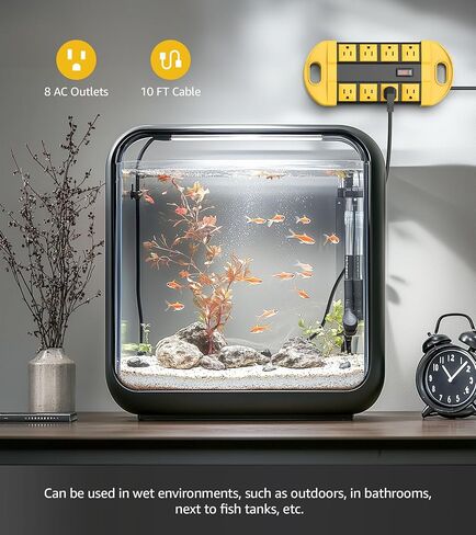 CCCEI Outdoor Power Strip Weatherproof with 8 Plug, Waterproof Extension Cord with Multiple Outlets, Christmas Exterior Garden Yard Surge Protector 6FT. in Kuwait