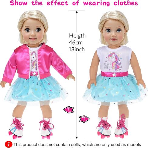 Mermaid 18 inch Doll Clothes and Doll Accessories Case Luggage Travel Play Set Include Suitcase, Dresses, Bag, Camera, Glasses, Pillow, Eyeshade Etc (No Doll) in Saudi Arabia