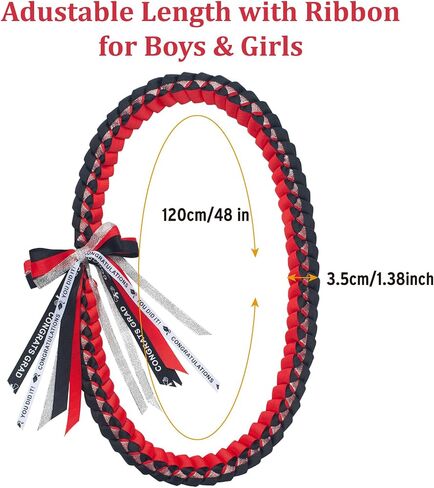 Graduation Leis, Class of 2025 Graduation Ribbon Lei, Handmade Graduation Ribbon Rope Necklace Leis, School College High School Graduation Congratulation Party Gifts (Blue and Gold) in Saudi Arabia
