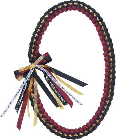 Graduation Leis, Class of 2025 Graduation Ribbon Lei, Handmade Graduation Ribbon Rope Necklace Leis, School College High School Graduation Congratulation Party Gifts (Blue and Gold) in Saudi Arabia