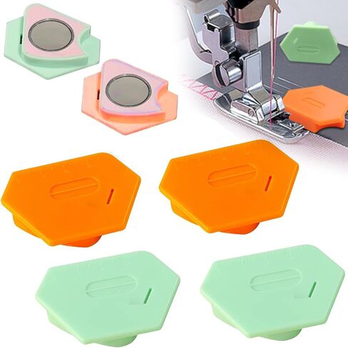 Magnetic Seam Guide for Sewing Machine: 2025 Upgraded Polygonal Strong Magnetic Gauge - Multifunctional Tool Seam Guide Hemmer with Scale Universal Sewing Accessories (Green) in Saudi Arabia