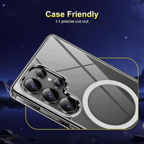 SPARIN Camera Lens Screen Protector for Samsung Galaxy S25 Ultra - Easy Installation, Individual Ultra-Thin Tempered Glass with Aluminum Metal Circle, Case Friendly, 1 Set, Black in Saudi Arabia