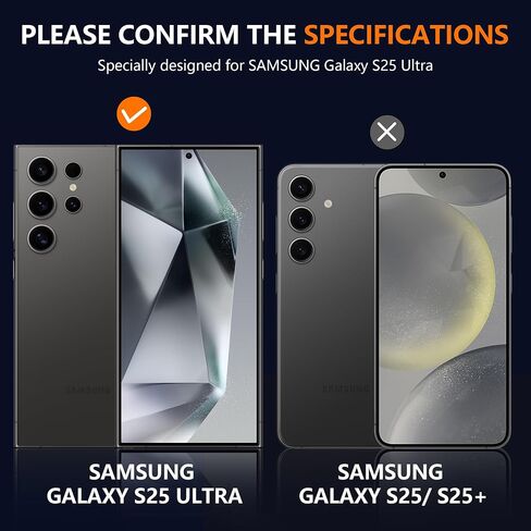Suoman 3-Pack Samsung Galaxy S25 Ultra Camera Lens Protector, 9H Hardness Tempered Glass Film, [Unobstructed Flash] Individual Metal Protective Cover -Black in Saudi Arabia