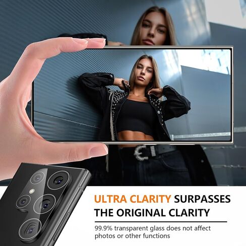 Suoman 3-Pack Samsung Galaxy S25 Ultra Camera Lens Protector, 9H Hardness Tempered Glass Film, [Unobstructed Flash] Individual Metal Protective Cover -Black in Saudi Arabia