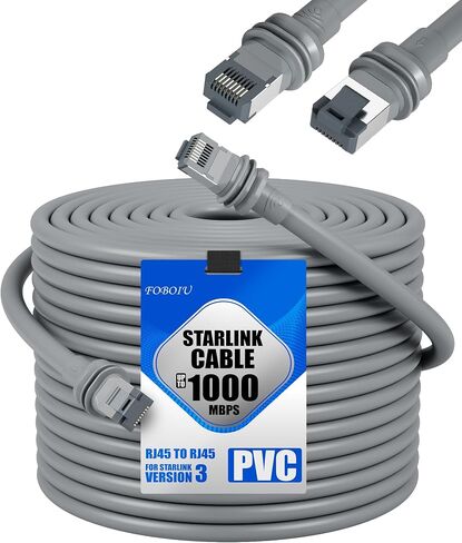 Fit for Starlink Gen 3 Cable 150FT, Replacement Extension Cable for Starlink Standard V3 and Mini 24AWG Sheiled Waterproof Outdoor, Grey (150 Feet/45 Meter) in Saudi Arabia