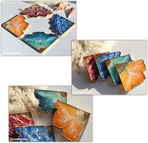 Agate Coaster Silicone Resin Mold, 5-Cavity 2.8-5.2inch in Saudi Arabia