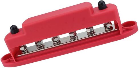 250A BUS BAR Marine Power Terminal Block مع غطاء مع 6 × 3/8 "(M10) ينشر 12V-48V إيجابيًا سلبيًا مناسبًا لأنظمة إمدادات الطاقة للسيارات ، RVS ، إلخ. in Kuwait