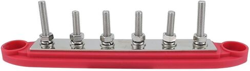 250A BUS BAR Marine Power Terminal Block مع غطاء مع 6 × 3/8 "(M10) ينشر 12V-48V إيجابيًا سلبيًا مناسبًا لأنظمة إمدادات الطاقة للسيارات ، RVS ، إلخ. in Kuwait