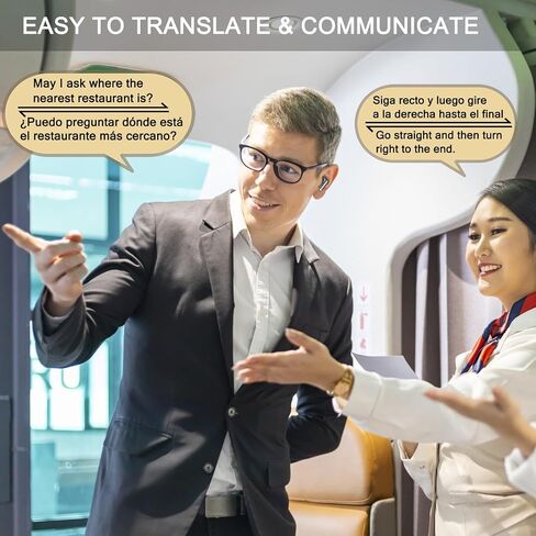 Language Translator Earbuds, 3-in-1 AI Translation Earbuds Real Time Supports 144 Languages Translate Headphones Two Way Online Bluetooth Instant Voice Translation Device for iOS & Android (Black) in Saudi Arabia