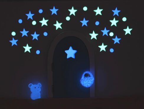 Qué Kawaii® Magical Pérez Mouse Kit. الباب الذي يفتح ويضيء في الباب الخشبي الداكن و+كيس الكروشيه+النجوم+الماوس الصغير الذي يتوهج في شهادات Dark+6 باللغة الإسبانية (طبيعية) in Kuwait
