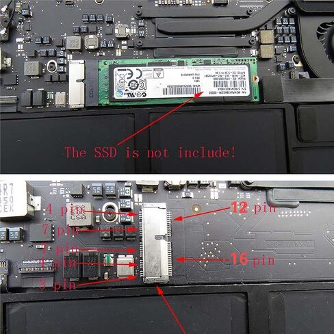 Chenyang MAC SSD محول M.2 NVME AHCI SSD إلى 12+16PIN SSD محول تحويل MAC 2013 2014 2015 A1493 A1502 A1465 A1466 in Kuwait
