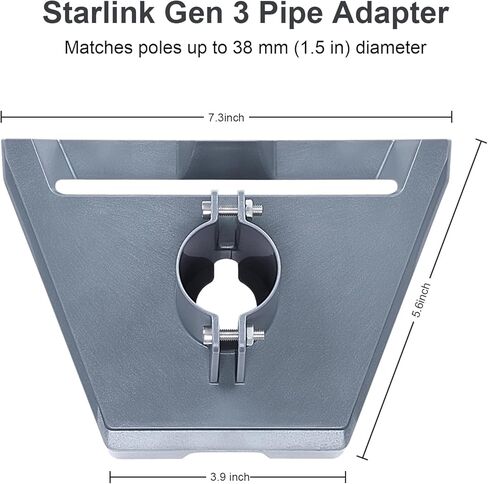 محول أنابيب Starlink Gen 3، حامل Starlink Gen 3، حامل Starlink Gen 3 Pole متوافق مع طبق Starlink القياسي V3 in Kuwait