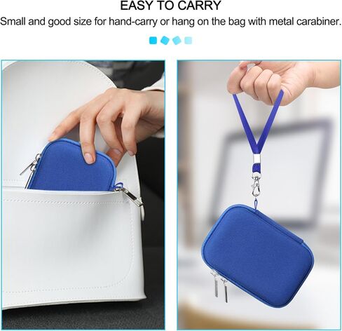 Lacdo Hard Carrying Case for Samsung T7 / T7 Touch Portable SSD, External Solid State Drives 500GB 1TB 2TB 4TB USB 3.2 Gen 2 Hard EVA Shockproof Storage Travel Bag, Blue in Saudi Arabia