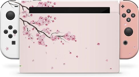 Tacky Design Cherry Blossom Skin Compatible with Nintendo Switch Skin Wrap Cover, Cute Pink Skin for Nintendo Switch Stickers, Premium Vinyl 3M Full Wrap Decal (Style 2) in Saudi Arabia