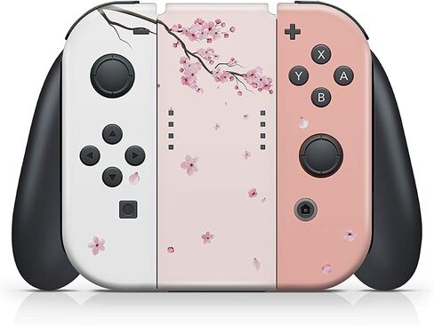 Tacky Design Cherry Blossom Skin Compatible with Nintendo Switch Skin Wrap Cover, Cute Pink Skin for Nintendo Switch Stickers, Premium Vinyl 3M Full Wrap Decal (Style 2) in Saudi Arabia