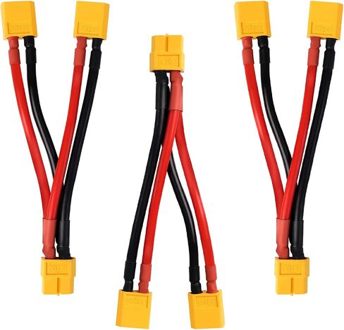 TMH 1 Pack of XT60 Parallel 14 AWG - 100 mm. Battery Connector Cable Extension Y Splitter Male to Female for RC Model Helicopter Quadcopter in Kuwait