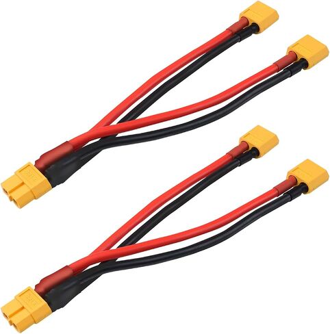 TMH 1 Pack of XT60 Parallel 14 AWG - 100 mm. Battery Connector Cable Extension Y Splitter Male to Female for RC Model Helicopter Quadcopter in Kuwait