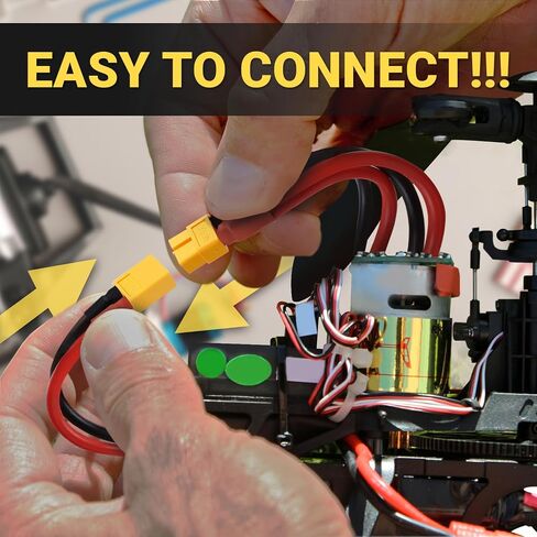 TMH 1 Pack of XT60 Parallel 14 AWG - 100 mm. Battery Connector Cable Extension Y Splitter Male to Female for RC Model Helicopter Quadcopter in Kuwait