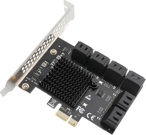 PCIE x1 to 20 Ports SATA Expansion Card with 19inch SATA Bundle Cable,PCIe SATA 3.0 Controller Adapter, Supports Multiple Hard Drives SSD for Desktop, Plug and Play in Kuwait