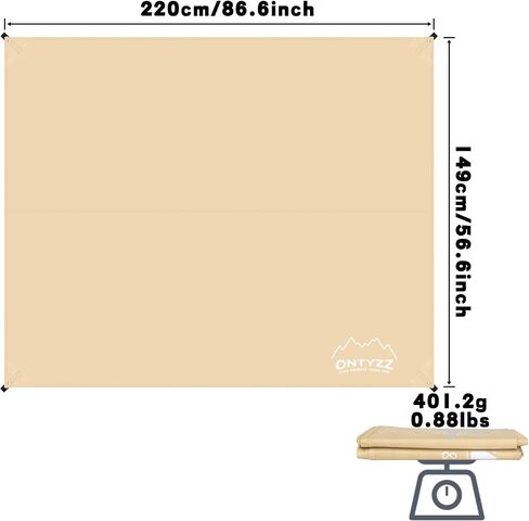 ONTYZZ Hexagonal Tent Footprint Waterproof Camping Tarp Two in One Ground Sheet Mat and Tent Tarp for Camping Outdoor Hiking Beach Picnic, Khaki in Saudi Arabia