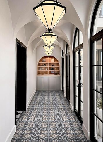 FloorPops Lillium Green Peel and Stick Floor Tiles, FP6303 in Kuwait