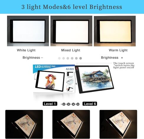PICOVISTA A1 Large Light Pad for Diamond Painting,LED Tracing Light Box with 3 Color Modes and Adjustable Brightness,Battery Powered Oversize Light Table for Weeding Vinyl,Drawing,Sketching,Artists in Saudi Arabia