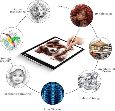 PICOVISTA A1 Large Light Pad for Diamond Painting,LED Tracing Light Box with 3 Color Modes and Adjustable Brightness,Battery Powered Oversize Light Table for Weeding Vinyl,Drawing,Sketching,Artists in Saudi Arabia