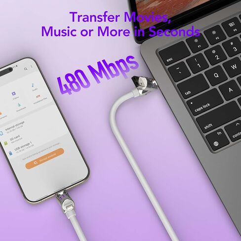 MFish 240W 4-in-1 Fast Charging Cable, Pink, 6.6FT in Kuwait