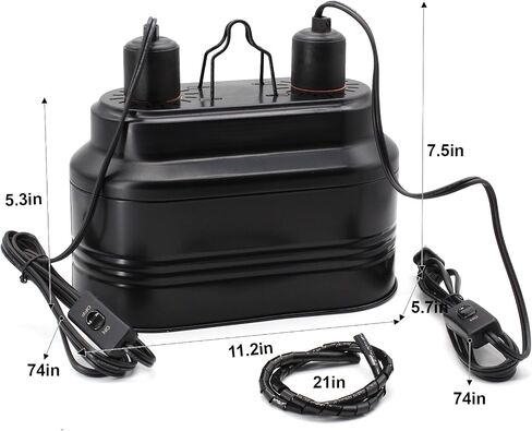 Reptile Dual Light Fixture with Dimming Switch and Timer, Deep Dome Reptile Heat Lamp Fixture Double Dome UVB Light Fixture, Double Dome Lamp Fixture for Basking Heat Bulb for Terrariums in Saudi Arabia