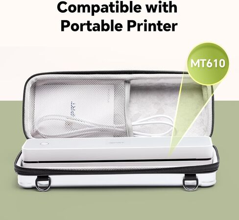 IDPRT Portable Printer Caseing ، طابعة متوافقة مع MT610 ، لورقة تخزين طابعة السفر للهاتف المحمول اللاسلكي وكابل USB (حقيبة فقط) - أسود in Kuwait
