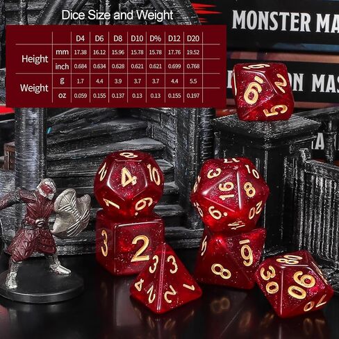 QMay 7 Sets Polyhedral Dice - 49 Pcs (7 X 7) DND Dice + 7 Drawstring Bags in Saudi Arabia