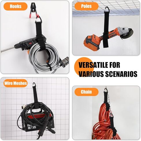 Extension Cord Holder Organizer - Extension Cord Hanger for Garage, Shed, RV, Van Tool Storage, Heavy Duty Gadgets for Men (4 Pack 20 Inch) in Kuwait