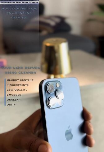 Touchscreen Mist Spray Cleaner - Lens & Screen Cleaner for Laptop, MacBook, iPhone Screen, Android Screen Cleaner. 2 in 1 Spray and Microfiber Screen Cleaner. (Blue) in Saudi Arabia