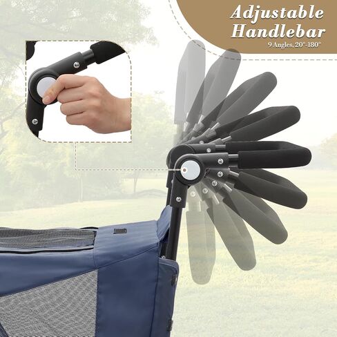 Athena Collection 3 Wheels Pet Stroller Fabric Dog Cart Dog Stroller for Large Dogs 55 Lbs Pet Stroller with Mesh Windows, Zipper Back Pocket, Safety Tether, Angle Adjustable Handlebar, Black in Saudi Arabia