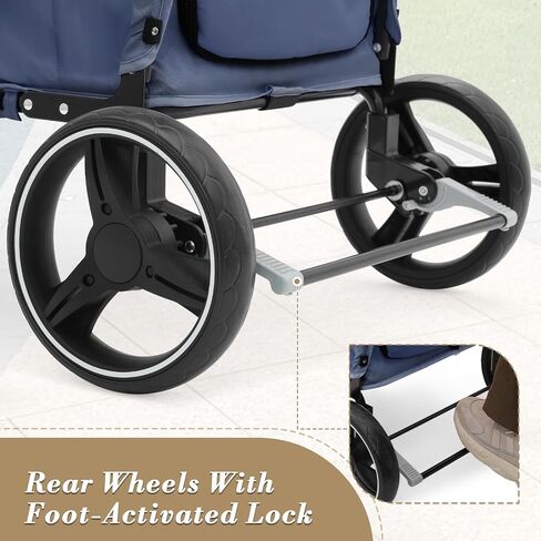 Athena Collection 3 Wheels Pet Stroller Fabric Dog Cart Dog Stroller for Large Dogs 55 Lbs Pet Stroller with Mesh Windows, Zipper Back Pocket, Safety Tether, Angle Adjustable Handlebar, Black in Saudi Arabia