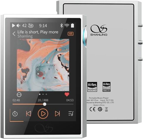 Shanling M1 Plus M1Plus Properable Music Player MP3 عالي الدقة ES9069Q DAC Dual SGM8262 Amplifier PCM768 DSD512 Bluetooth 5.2 LDAC WiFi DLNA Black in Kuwait