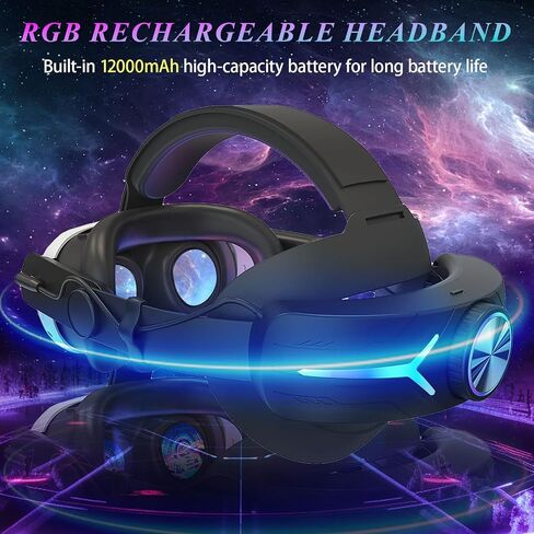 12000mAh Battery Head Strap for Meta Quest 3 & 3S with RGB Light in Saudi Arabia