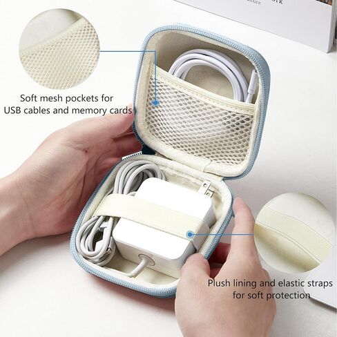 Charger Case for MacBook, Portable Tech Electronic Organizer Bag, Small Travel Storage Pouch for Laptop Accessories, MacBook Power Adapter, Charging Cords, USB Drives, Power Bank (Blue, M) in Kuwait