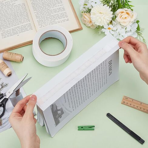 BENECREAT 49 Yards White Book Repair Tape, 1.6 Inch Adhesive Binding Tape for Book Binding Repair, Nylon Reinforcement Tape, Archival Book Repair Tape Library Supplies in Saudi Arabia