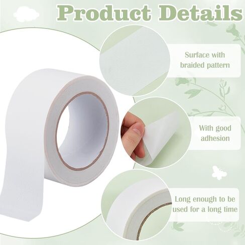 BENECREAT 49 Yards White Book Repair Tape, 1.6 Inch Adhesive Binding Tape for Book Binding Repair, Nylon Reinforcement Tape, Archival Book Repair Tape Library Supplies in Saudi Arabia