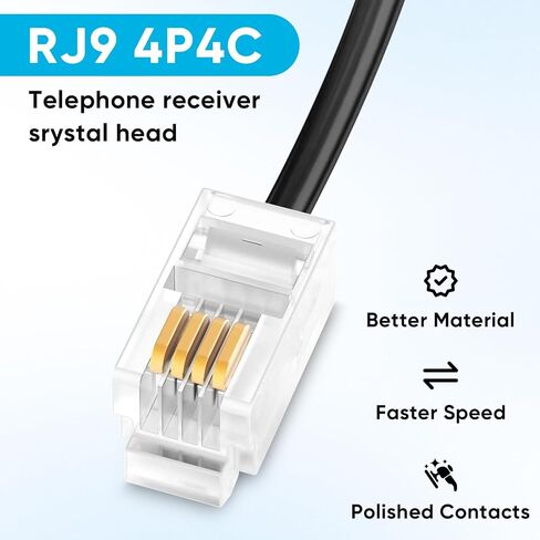 RJ9 ذكر إلى كابل أنثى USB ، مناسب لكابلات هاتف VoIP المتعددة ، متوافقة مع معظم هواتف Avaya Landline (RJ9TOUSB30cm) in Kuwait
