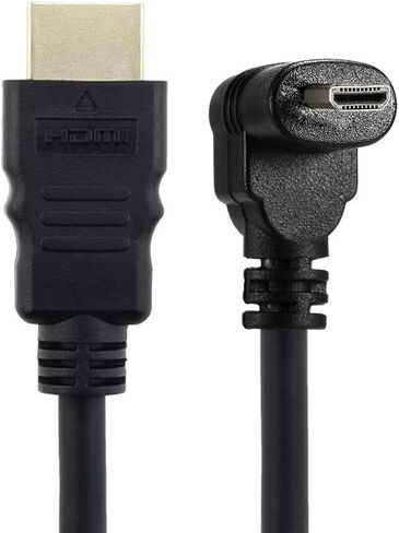 Chenyang Up Angled 90 Degree Micro HDMI to HDMI Male HDTV Cable 4K 60hz Compatible for Cell Phone & Tablet & Camera in Saudi Arabia