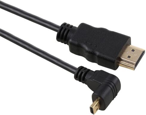 Chenyang Up Angled 90 Degree Micro HDMI to HDMI Male HDTV Cable 4K 60hz Compatible for Cell Phone & Tablet & Camera in Saudi Arabia