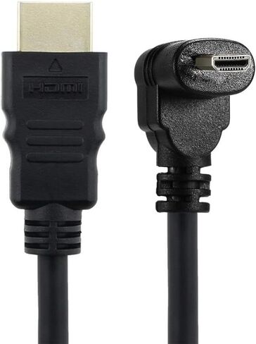 Chenyang Up Angled 90 Degree Micro HDMI to HDMI Male HDTV Cable 4K 60hz Compatible for Cell Phone & Tablet & Camera in Saudi Arabia