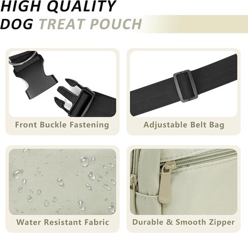 Puppy Dog Treat Pouches for Pet Training Treat Bag for Dog Training, Dog Walking Fanny Pack with Carabiner, Built-in Poop Bag Dispenser & Reuse Dog Poop Bag Holder, Puppy Pet Treat Waist Belt (Black) in Saudi Arabia