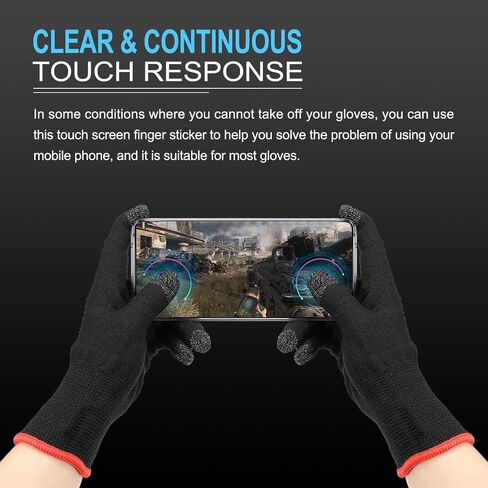 MECCANIXITY Gloves Touch Screen Sticker 1" x 4/5" Ultra High Sensitivity Flexible Carbon Fiber Ultra Thin Stickers Black for Gloves, 8 Pcs(10 in 1) in Saudi Arabia