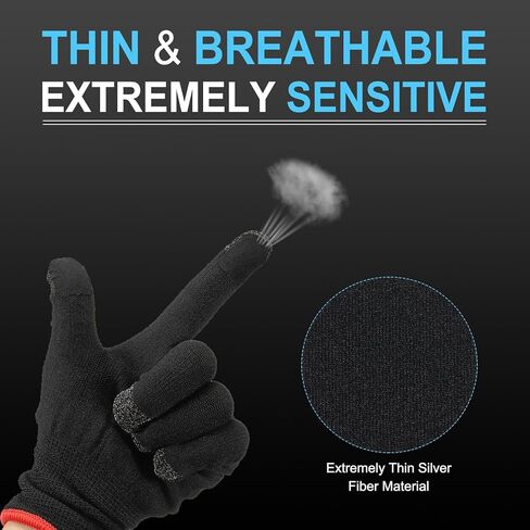 MECCANIXITY Gloves Touch Screen Sticker 1" x 4/5" Ultra High Sensitivity Flexible Carbon Fiber Ultra Thin Stickers Black for Gloves, 8 Pcs(10 in 1) in Saudi Arabia
