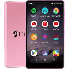 144GB MP3 Player with Bluetooth and WiFi,MP3 MP4 Player for Kids with Spotify, YouTube, Audible, 4.0" HD Touch Screen Android Music Player with Parental Controls,Up to 1TB (Pink)